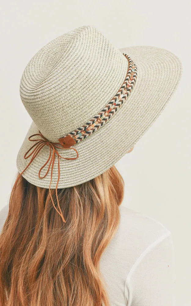 MH0106 Multi Color Braided Band Panama Hat