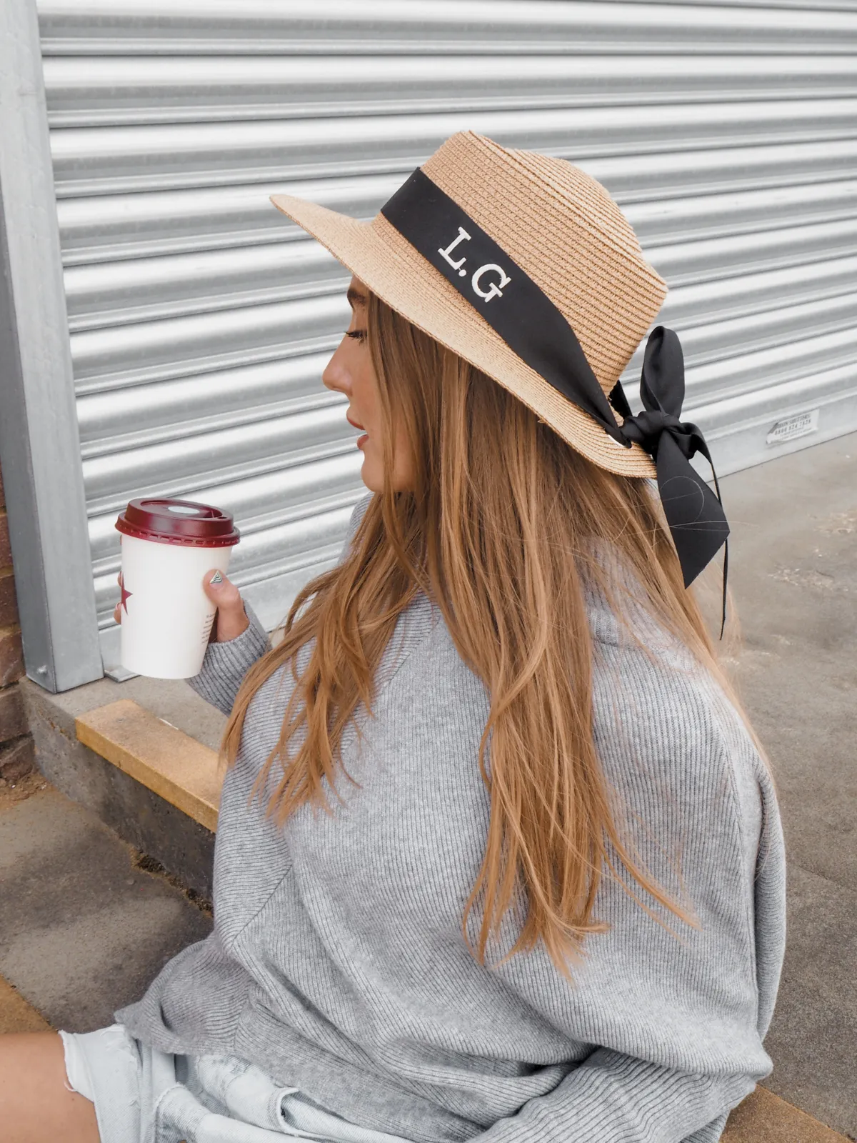 Mykonos Personalised Ribbon Panama Hat / Black