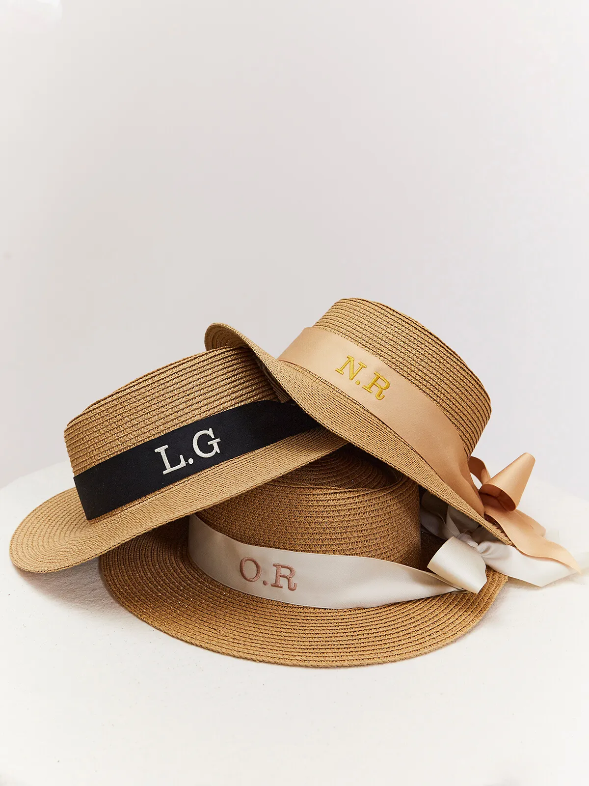 Mykonos Personalised Ribbon Panama Hat / Ivory