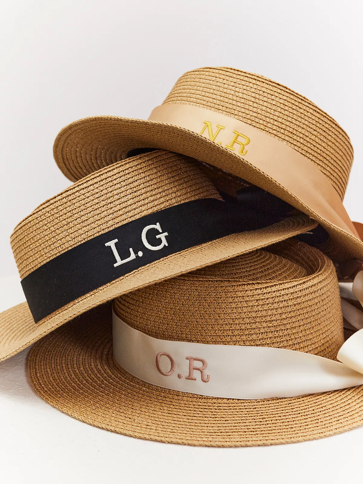 Mykonos Personalised Ribbon Panama Hat / Ivory