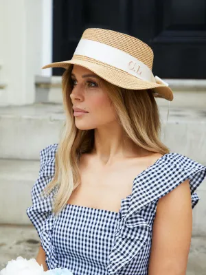 Mykonos Personalised Ribbon Panama Hat / Ivory