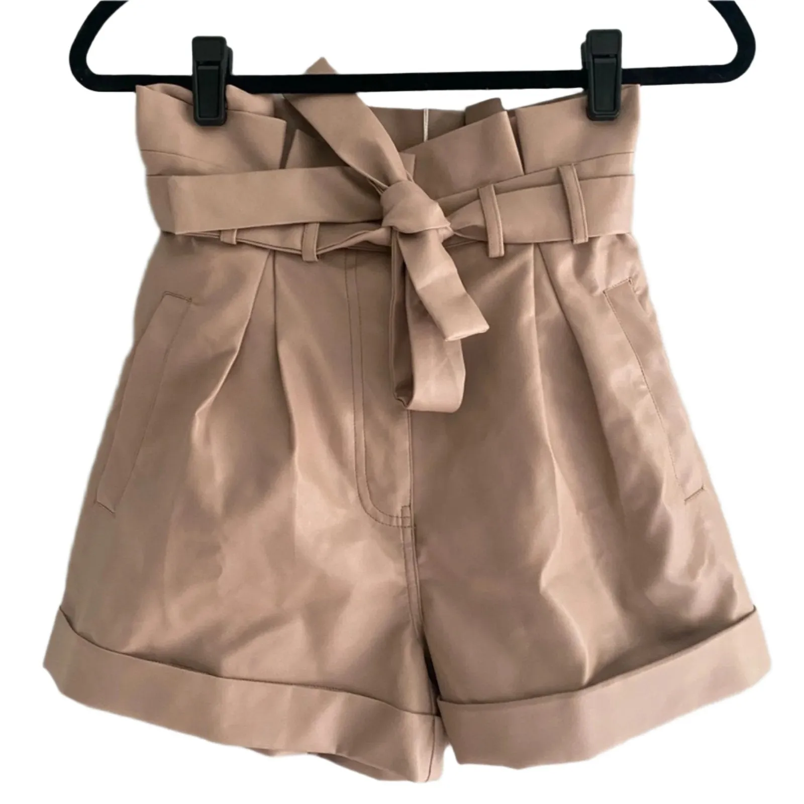 NWT Lush Vegan Leather Paperbag Shorts Size XS