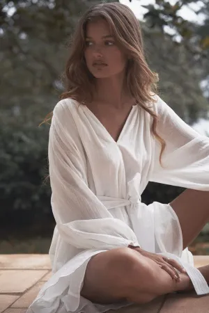 Panama Linen Cotton Gauze Mini Dress