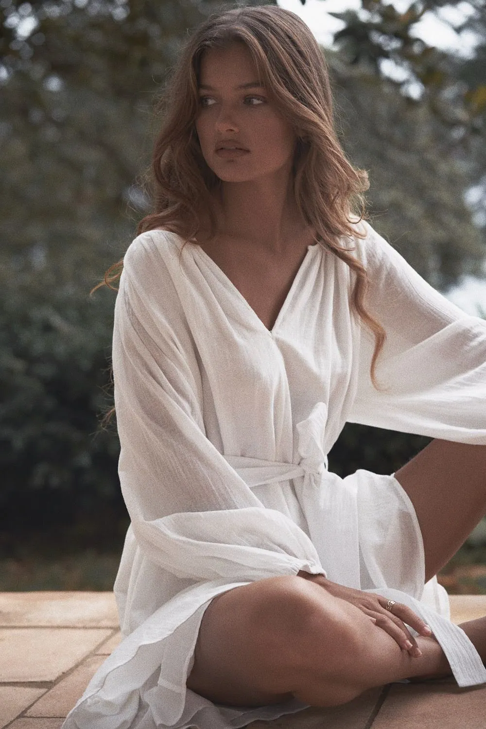 Panama Linen Cotton Gauze Mini Dress