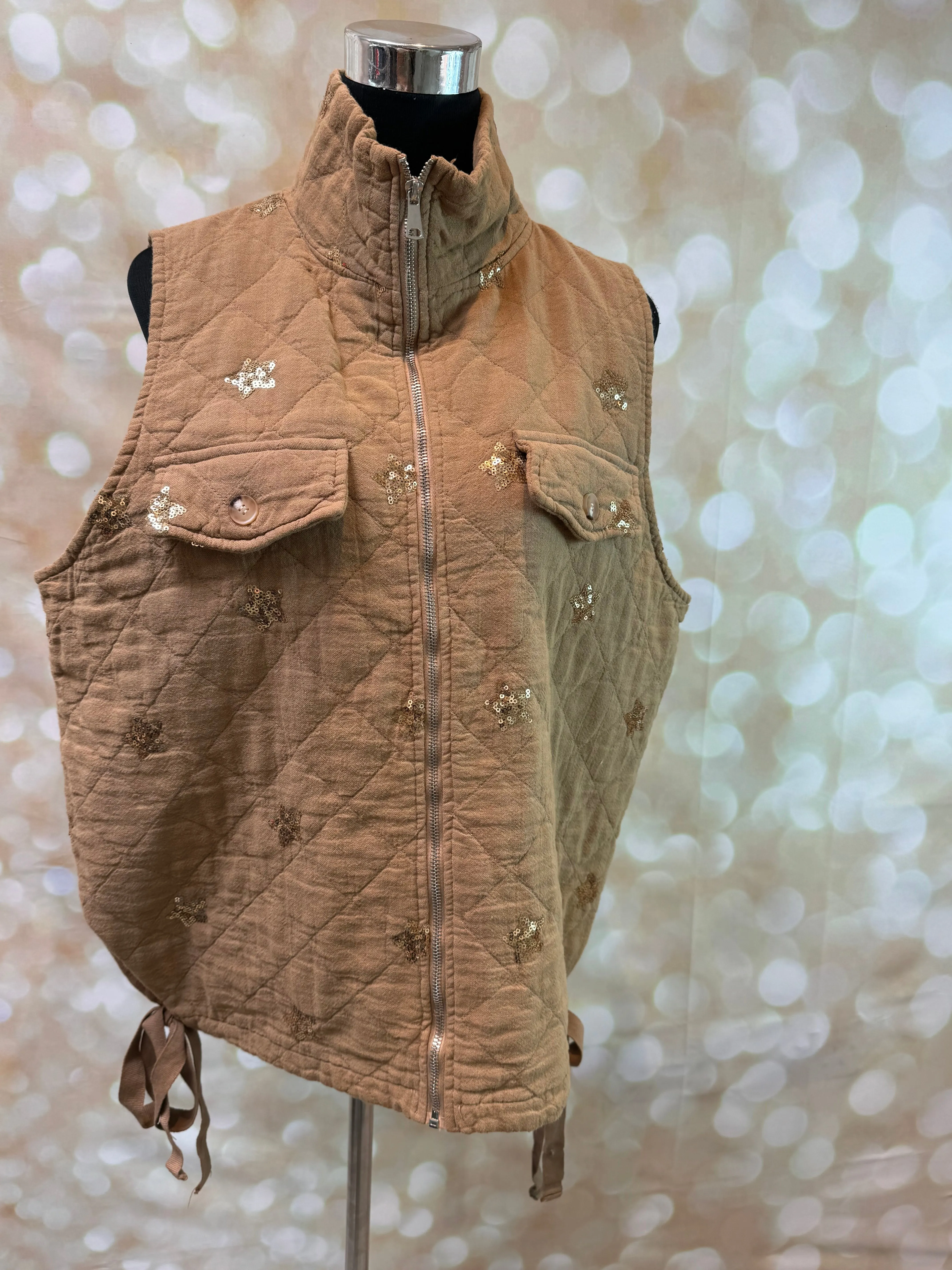 Sequin Star  Quilted Gilet