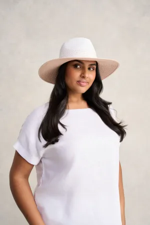 Summer Woven Fedora - Soft Pink
