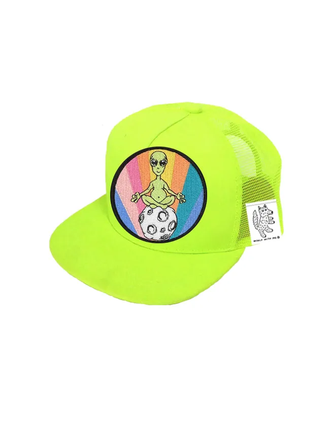TODDLER Trucker Hat with Interchangeable Velcro Patch (Neon Yellow)
