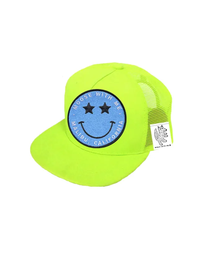 TODDLER Trucker Hat with Interchangeable Velcro Patch (Neon Yellow)