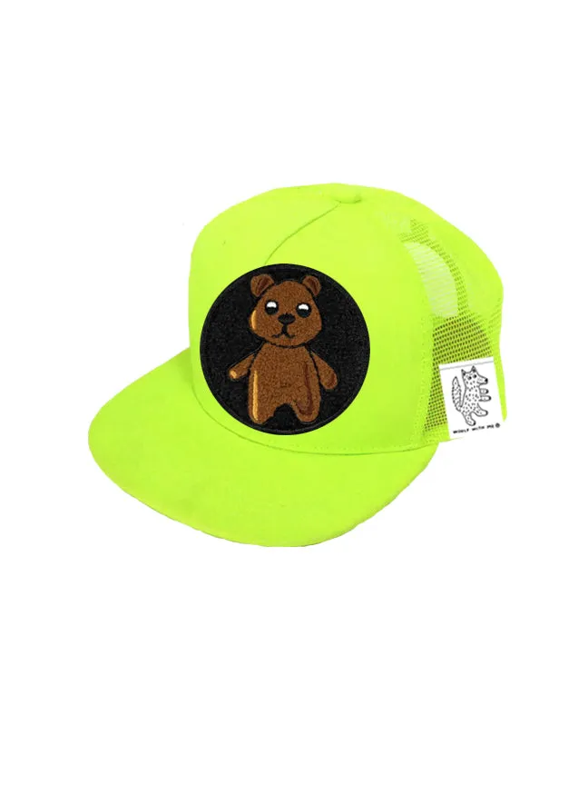 TODDLER Trucker Hat with Interchangeable Velcro Patch (Neon Yellow)