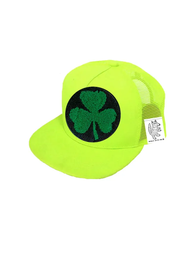 TODDLER Trucker Hat with Interchangeable Velcro Patch (Neon Yellow)