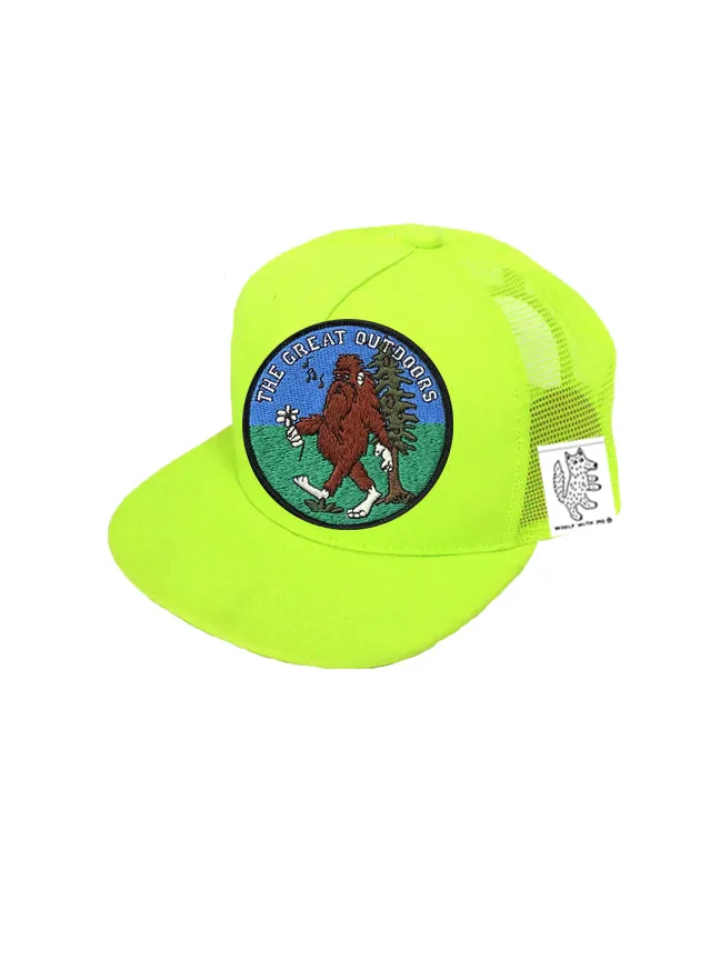 TODDLER Trucker Hat with Interchangeable Velcro Patch (Neon Yellow)