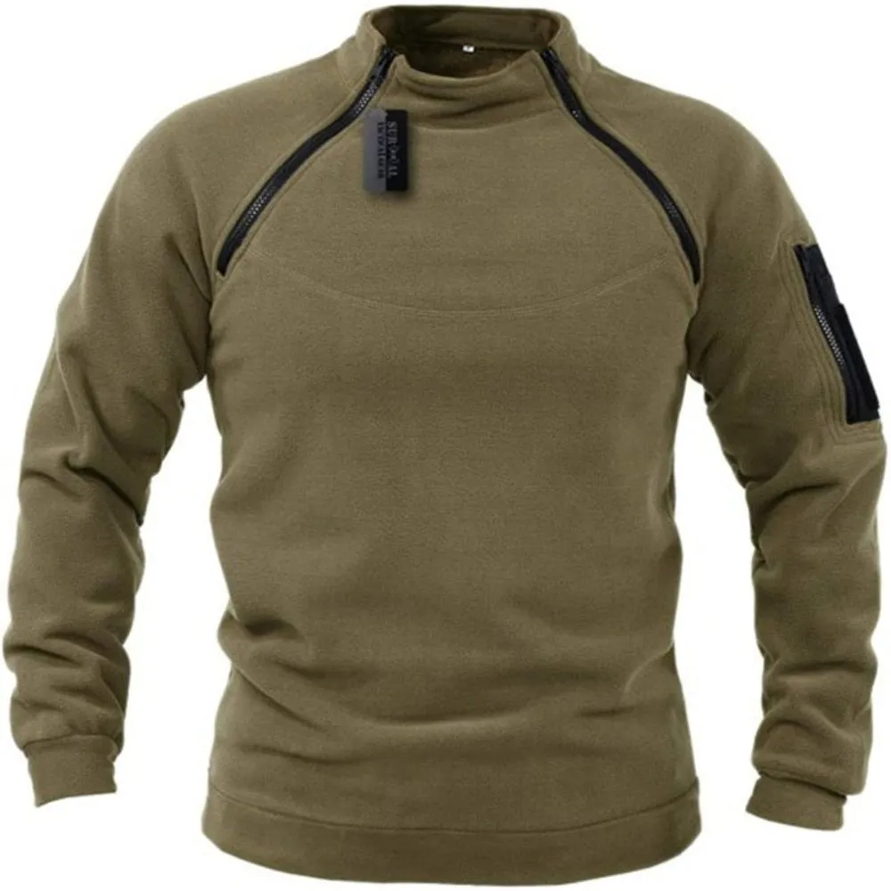 West Louis Men Outdoor Tactical Warm Fleece Turtleneck Sweater