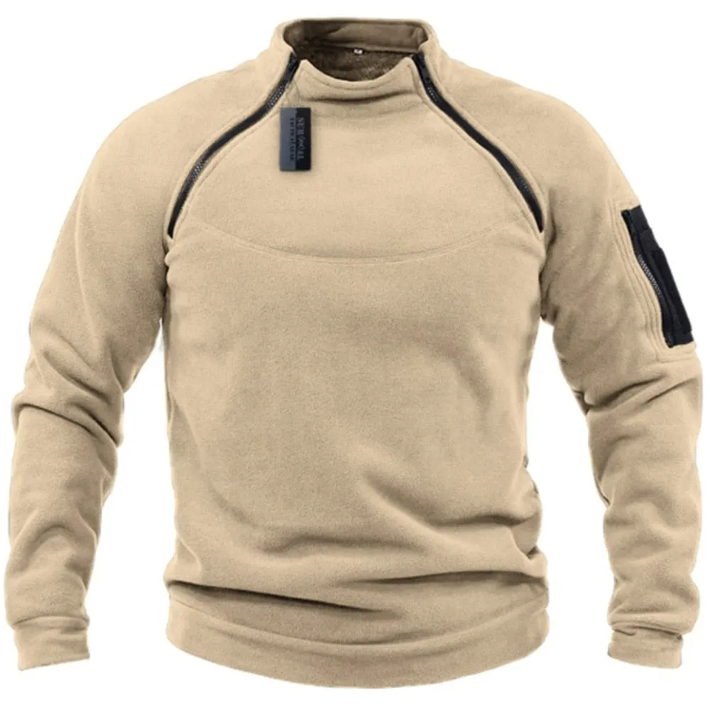 West Louis Men Outdoor Tactical Warm Fleece Turtleneck Sweater
