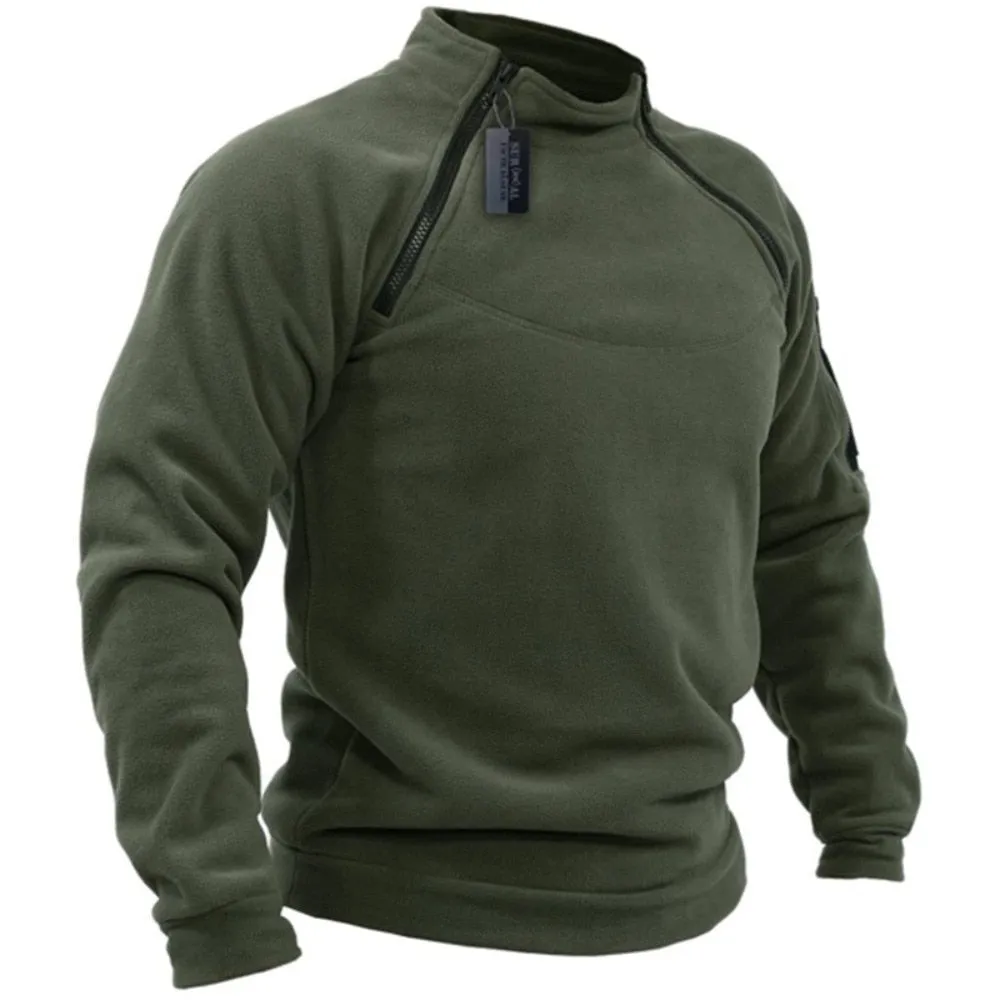 West Louis Men Outdoor Tactical Warm Fleece Turtleneck Sweater