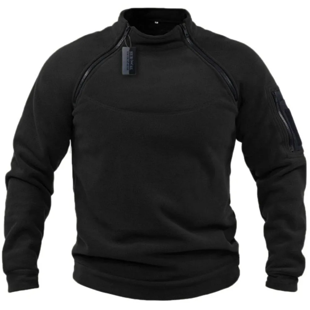 West Louis Men Outdoor Tactical Warm Fleece Turtleneck Sweater
