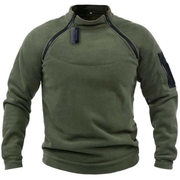 West Louis Men Outdoor Tactical Warm Fleece Turtleneck Sweater