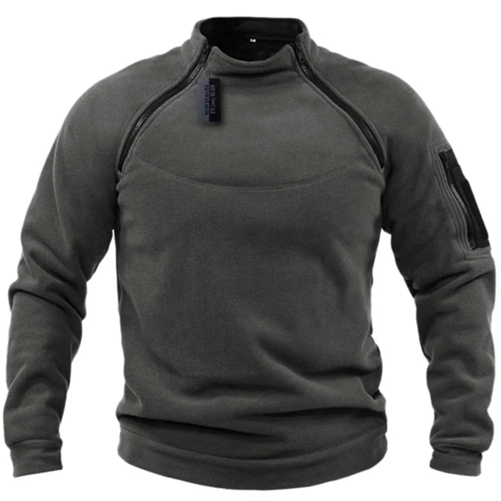 West Louis Men Outdoor Tactical Warm Fleece Turtleneck Sweater