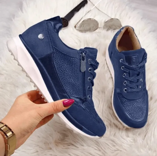 Women's Casual Sneakers: Lace-Up & Zip Closure