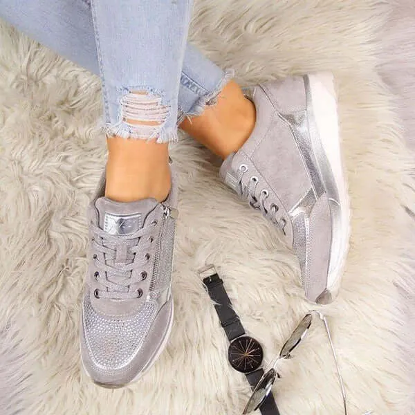 Women's Casual Sneakers: Lace-Up & Zip Closure