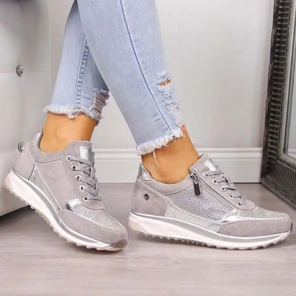 Women's Casual Sneakers: Lace-Up & Zip Closure